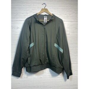 Adidas Dark Green Track Suit Zip Jacket Men's XL Lightweight Outdoor Mid Weight